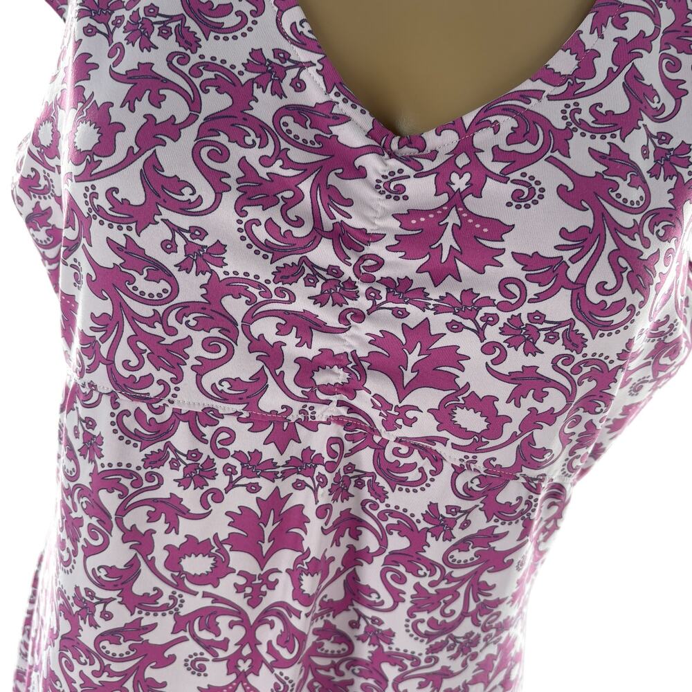 Title Nine Pink Paisley Daring Diamalete Short Sleeve Dress - Picture 5 of 9